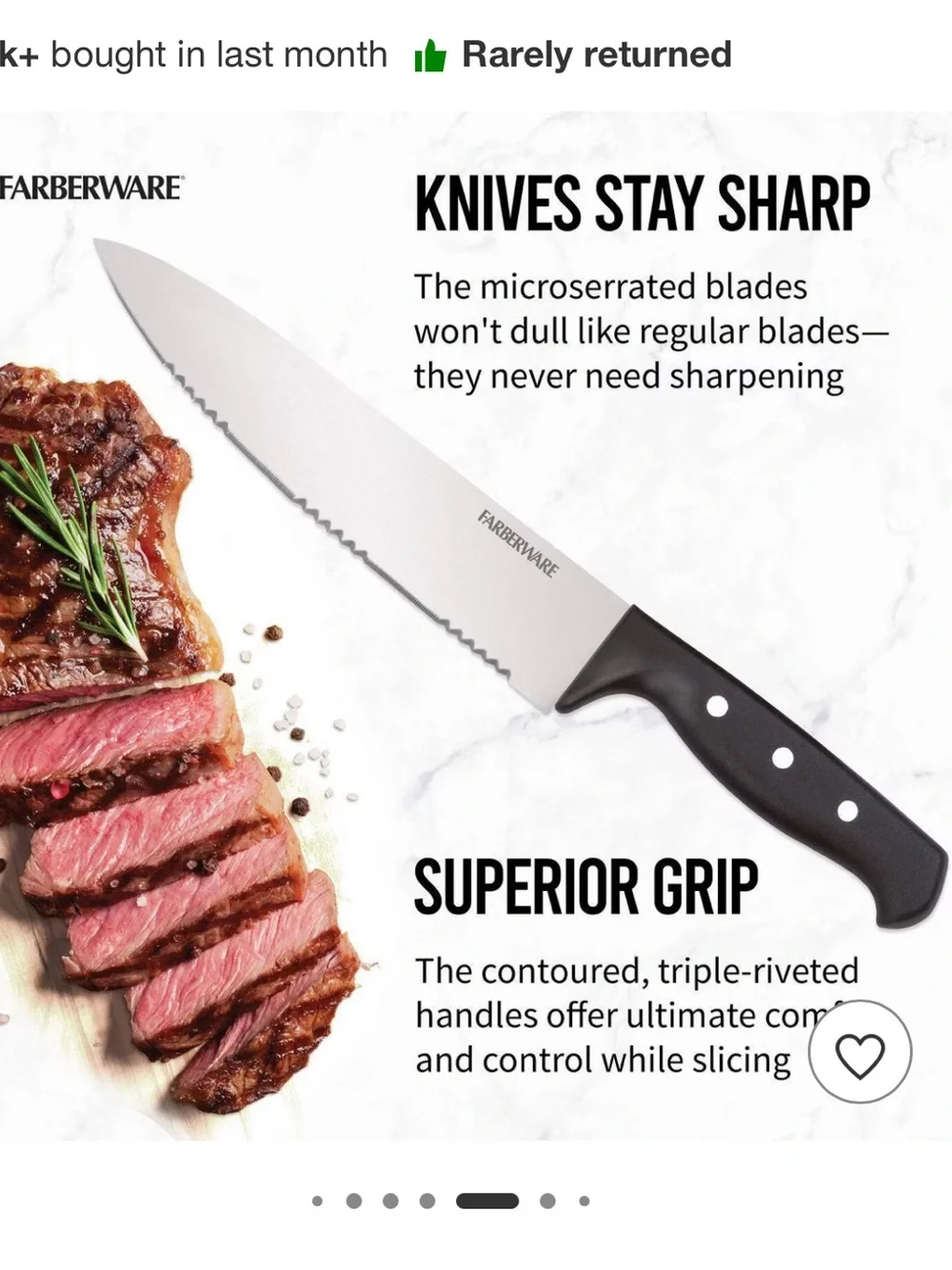 Farberware 22 Piece Black Triple-Riveted Knife Block Set with Kitchen Tools